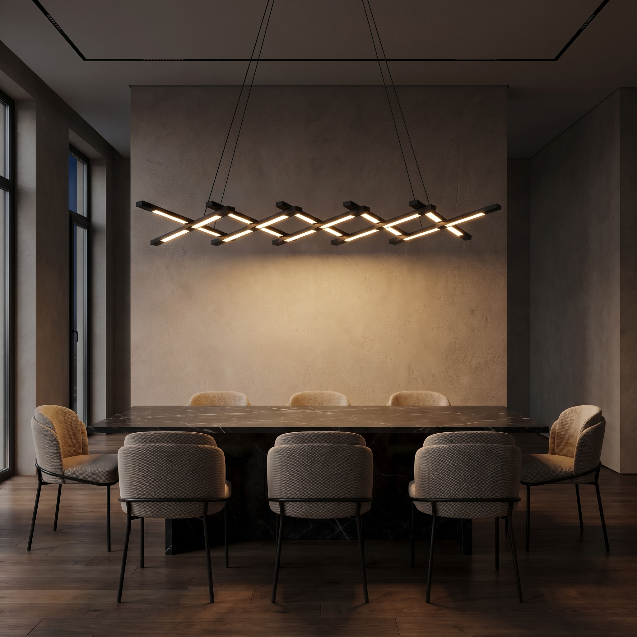 Noir Gridline Linear Pendant