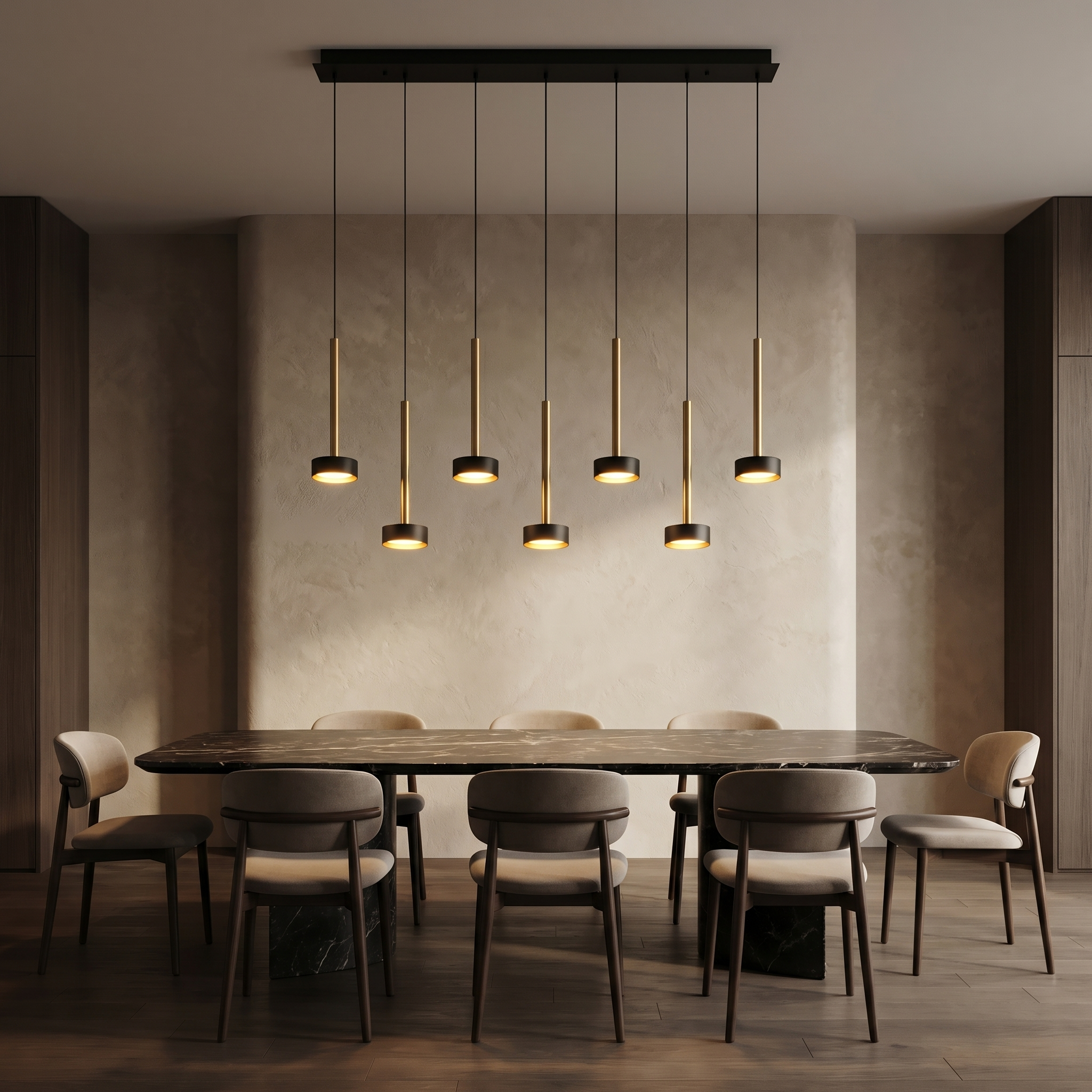 Noir Cascade Linear Pendant