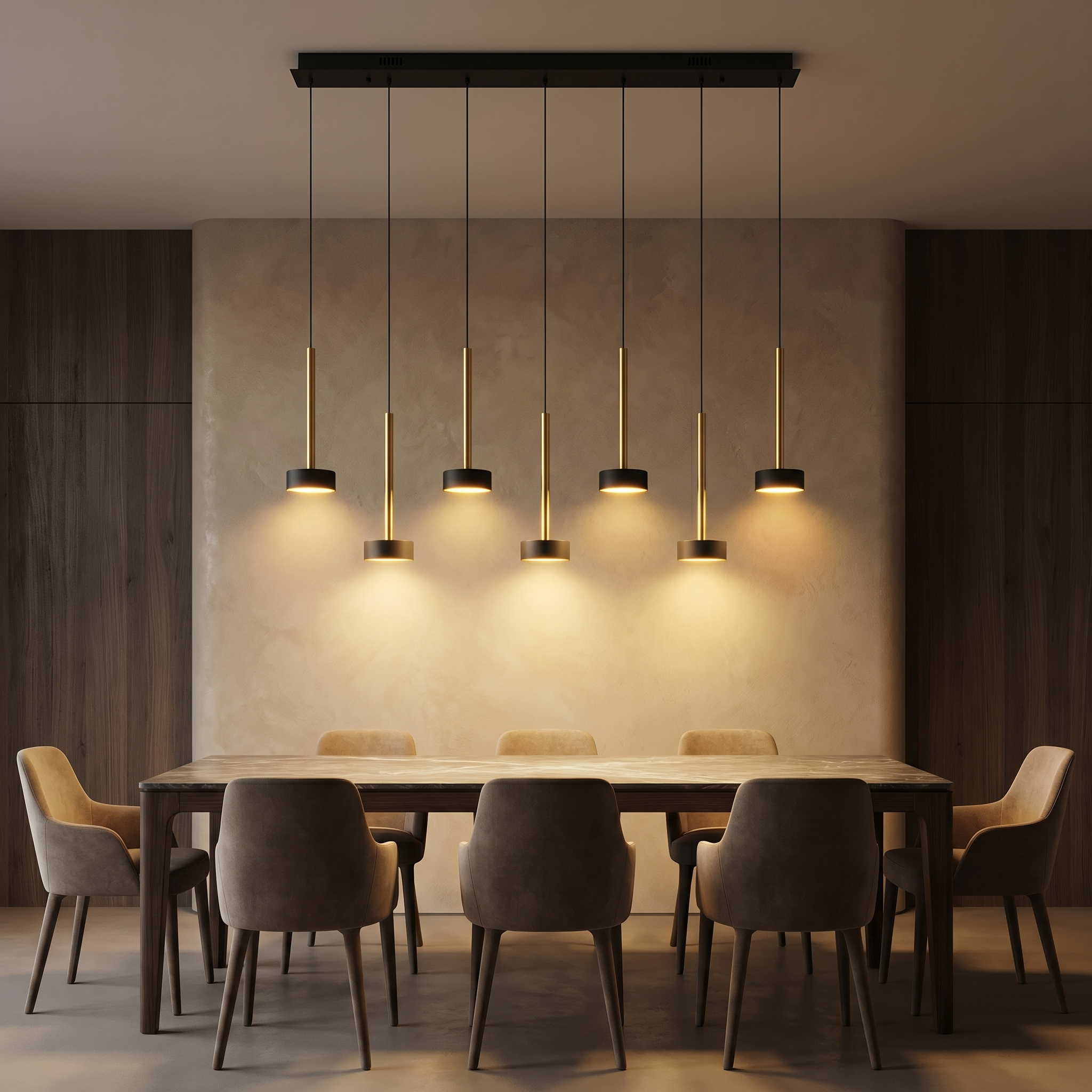Noir Cascade Linear Pendant