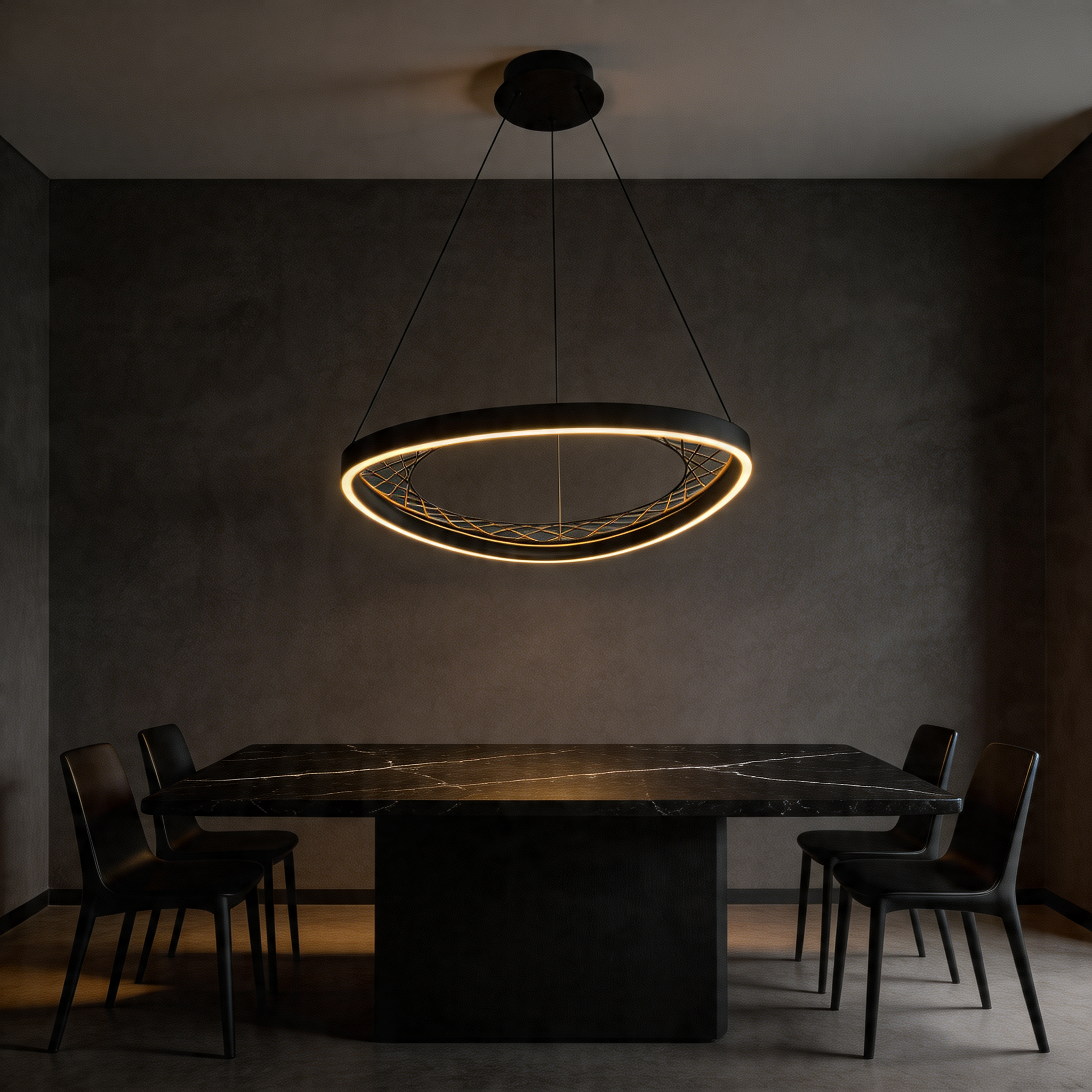 Noir Halo Mesh Chandelier