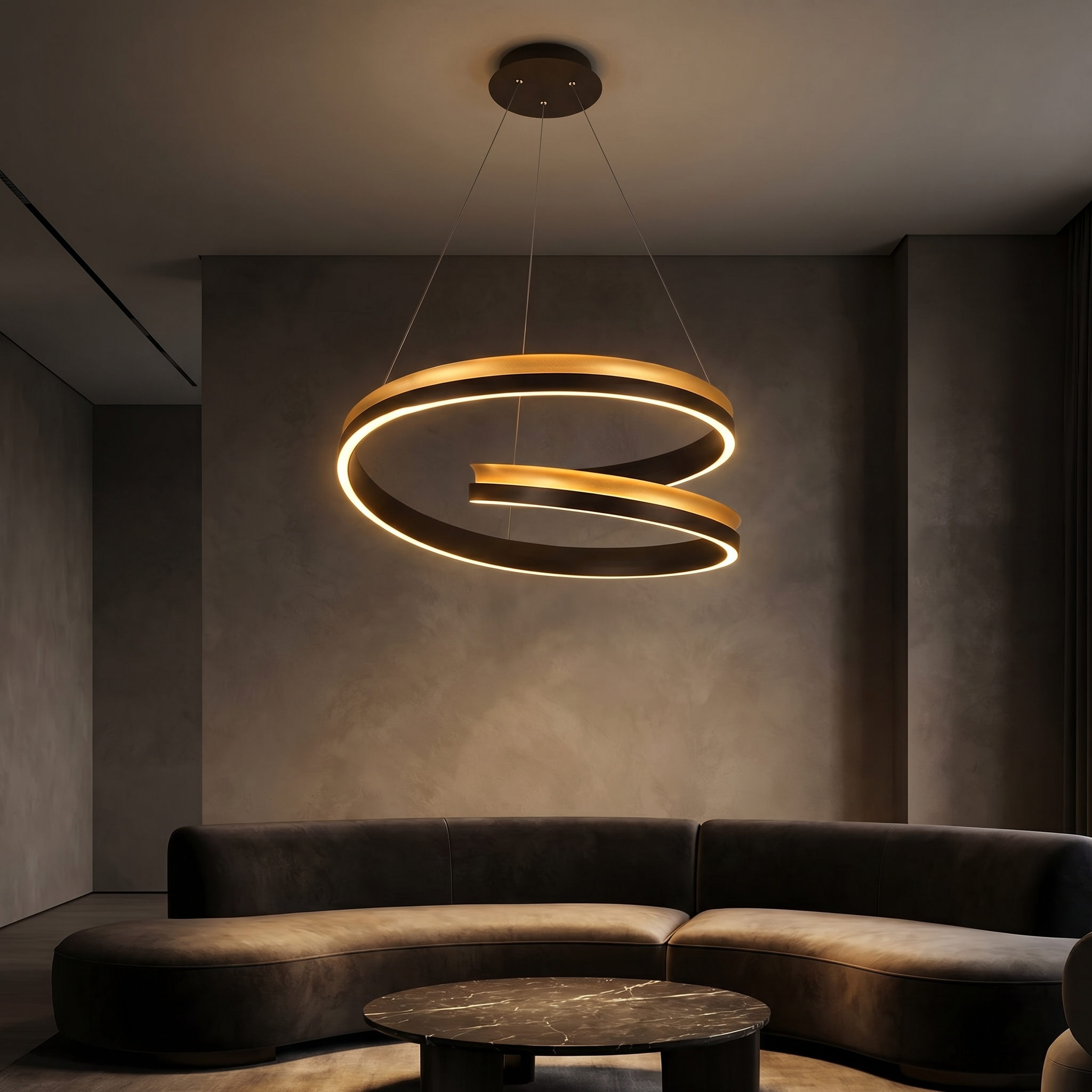 Aurelia Noir Spiral Chandelier