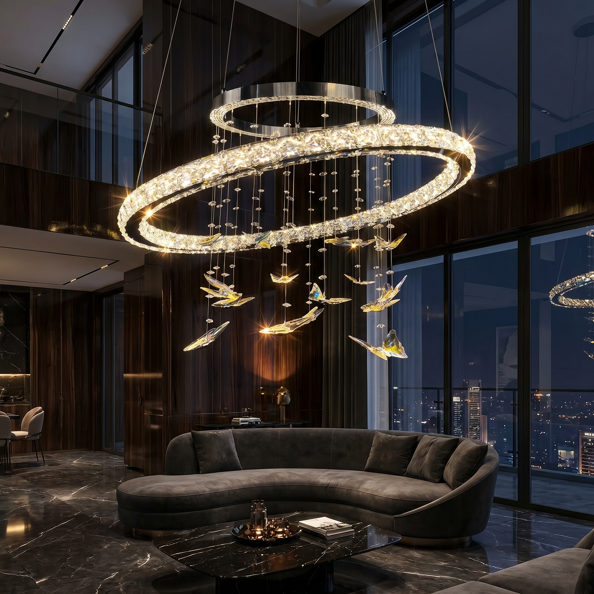 Celestia Crystal Ring Chandelier