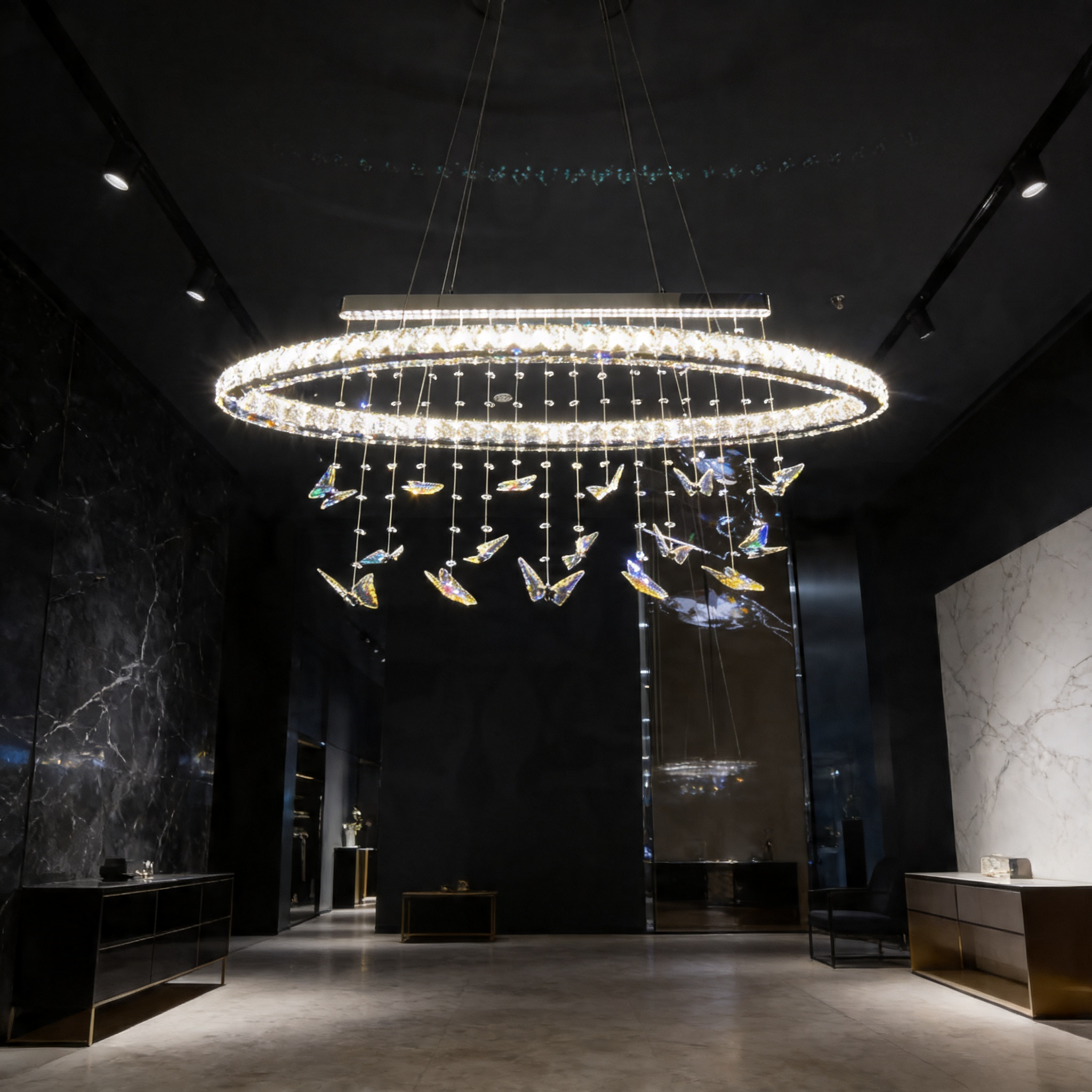 Aurelia Butterfly Oval Chandelier