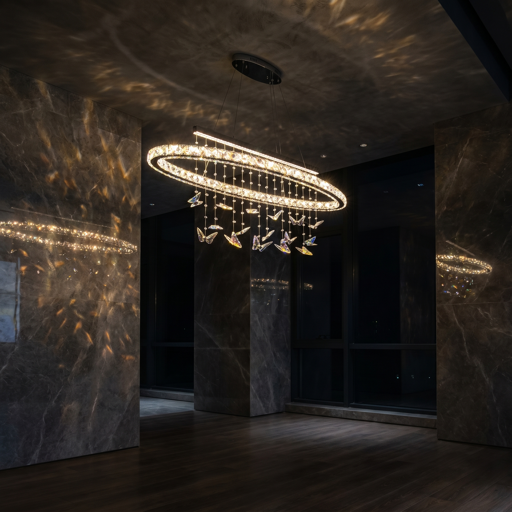 Aurelia Butterfly Oval Chandelier