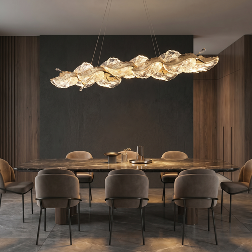 Aurelia Leaf Luxe Linear Chandelier