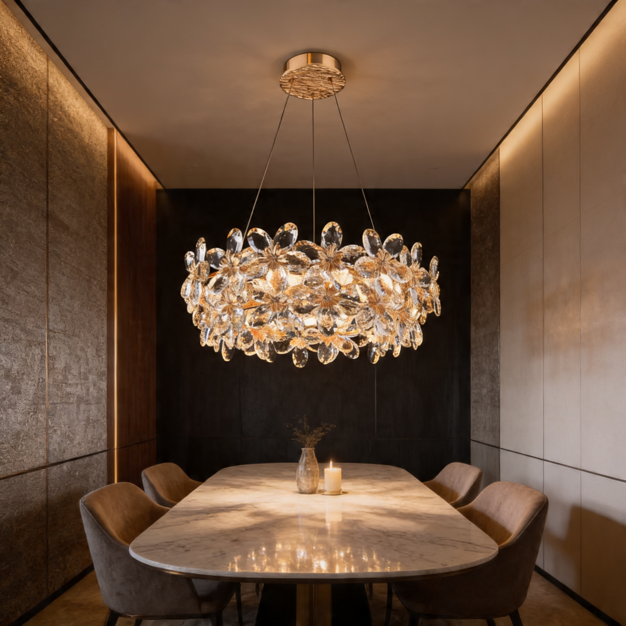 Flora Luxe Crystal Bloom Chandelier