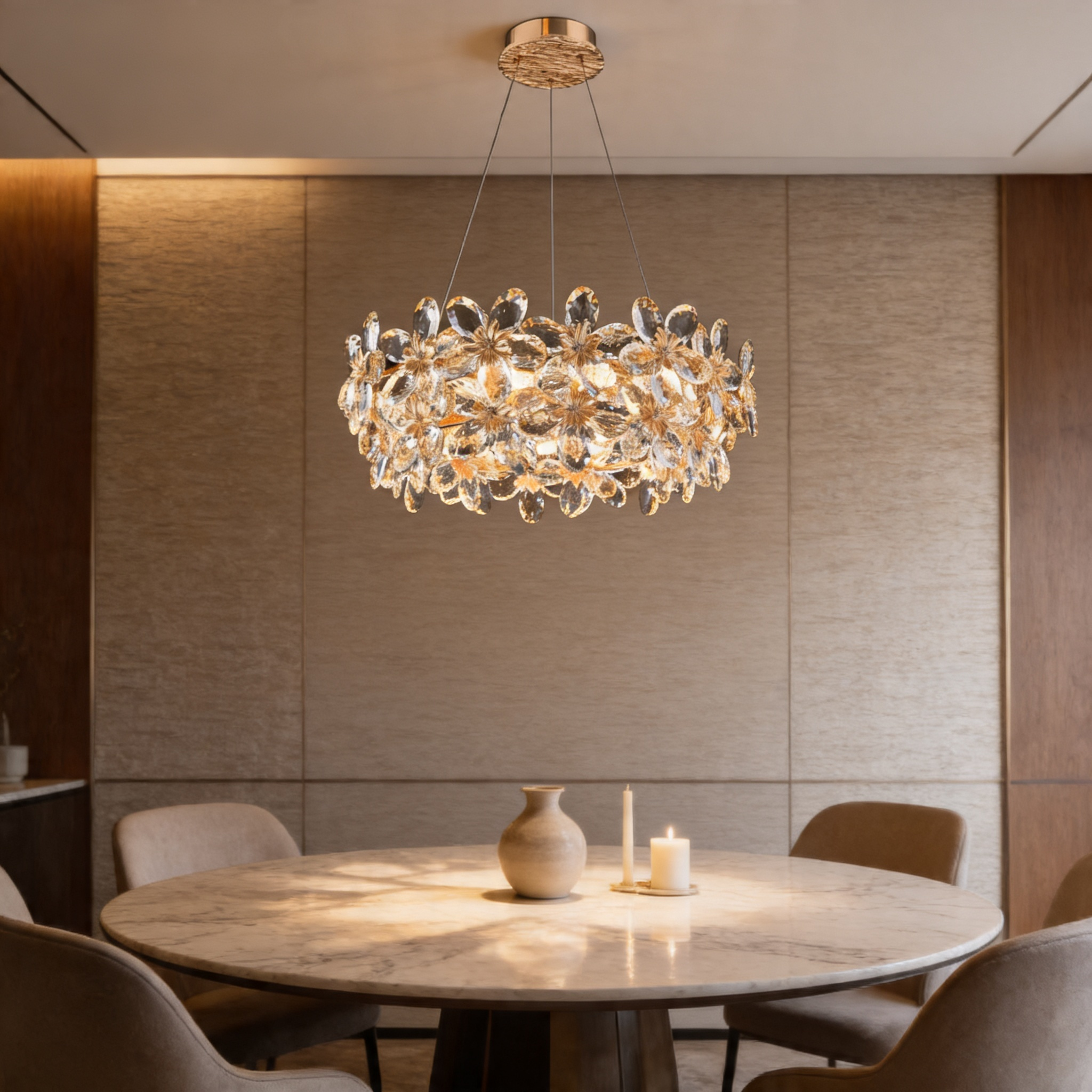 Flora Luxe Crystal Bloom Chandelier