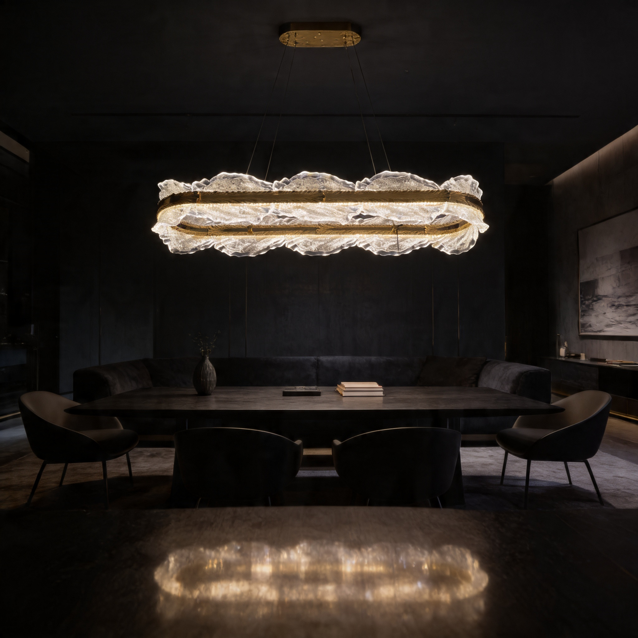 Aurora Flow Glass Oval Pendant