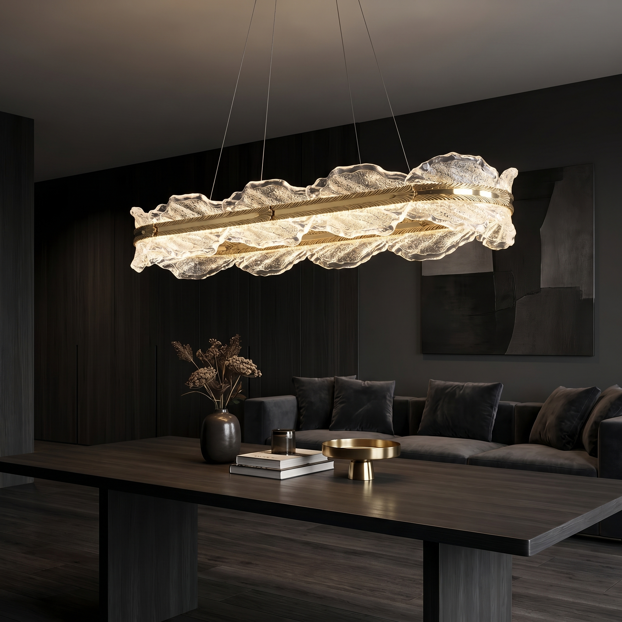 Aurora Flow Glass Oval Pendant