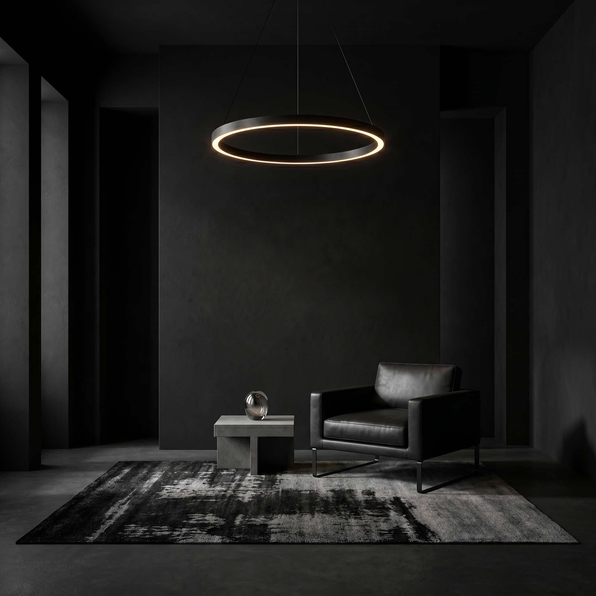Noir Halo Ring Chandelier