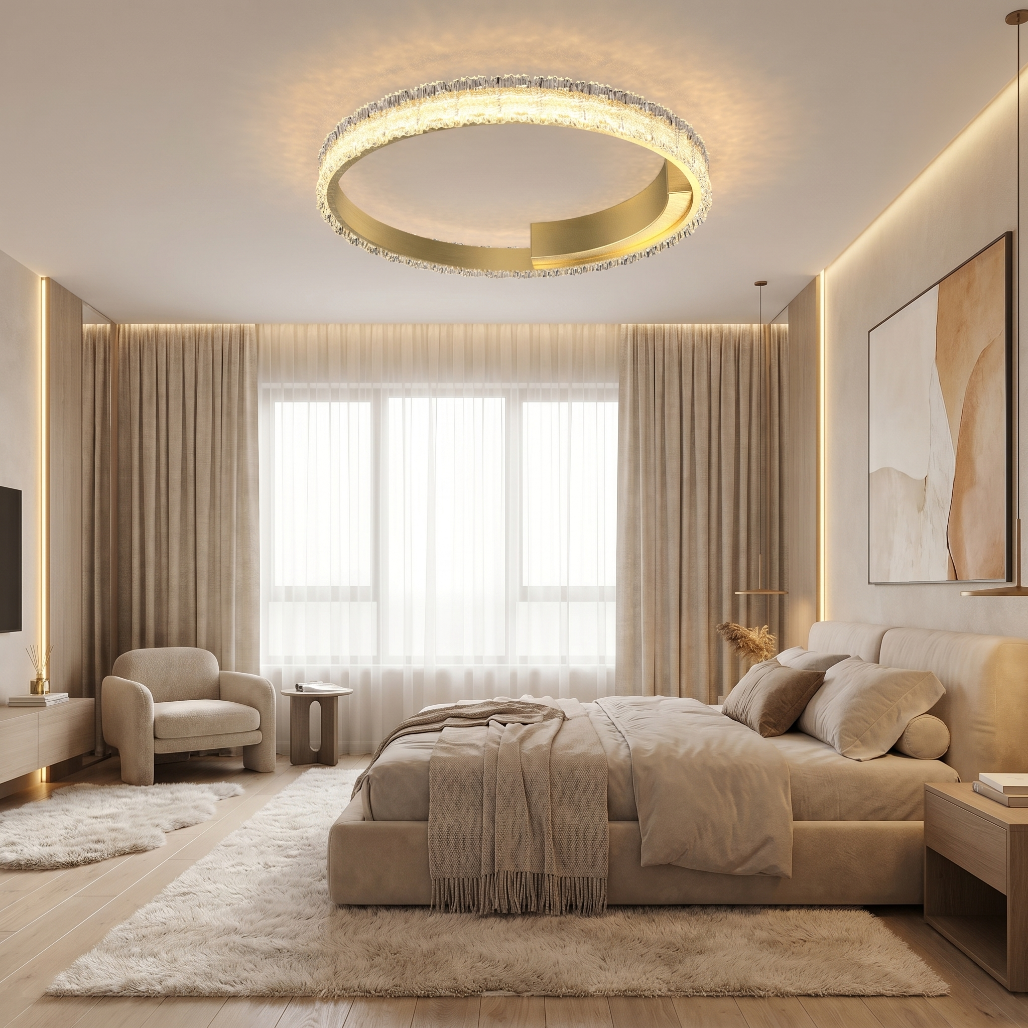 Aurora Halo Crystal Ceiling Light