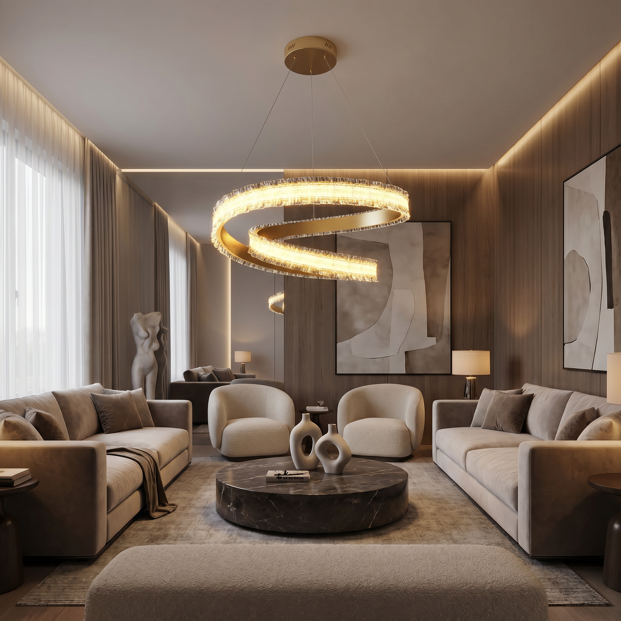 Aurielle Spiral Crystal Chandelier