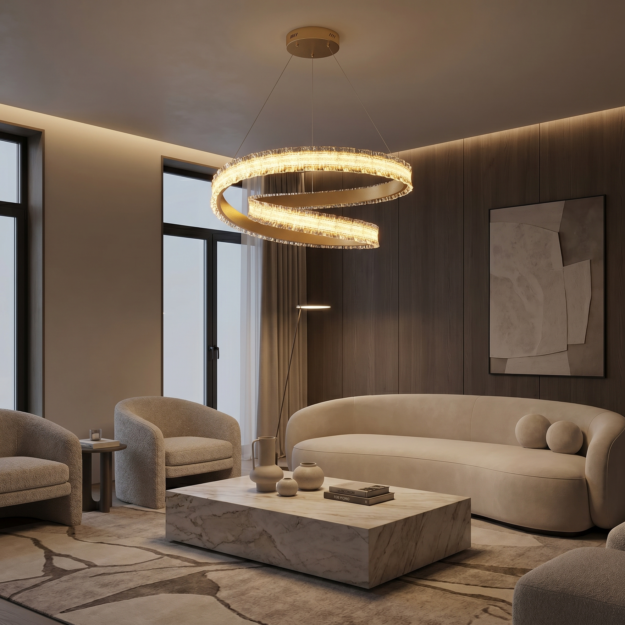 Aurielle Spiral Crystal Chandelier
