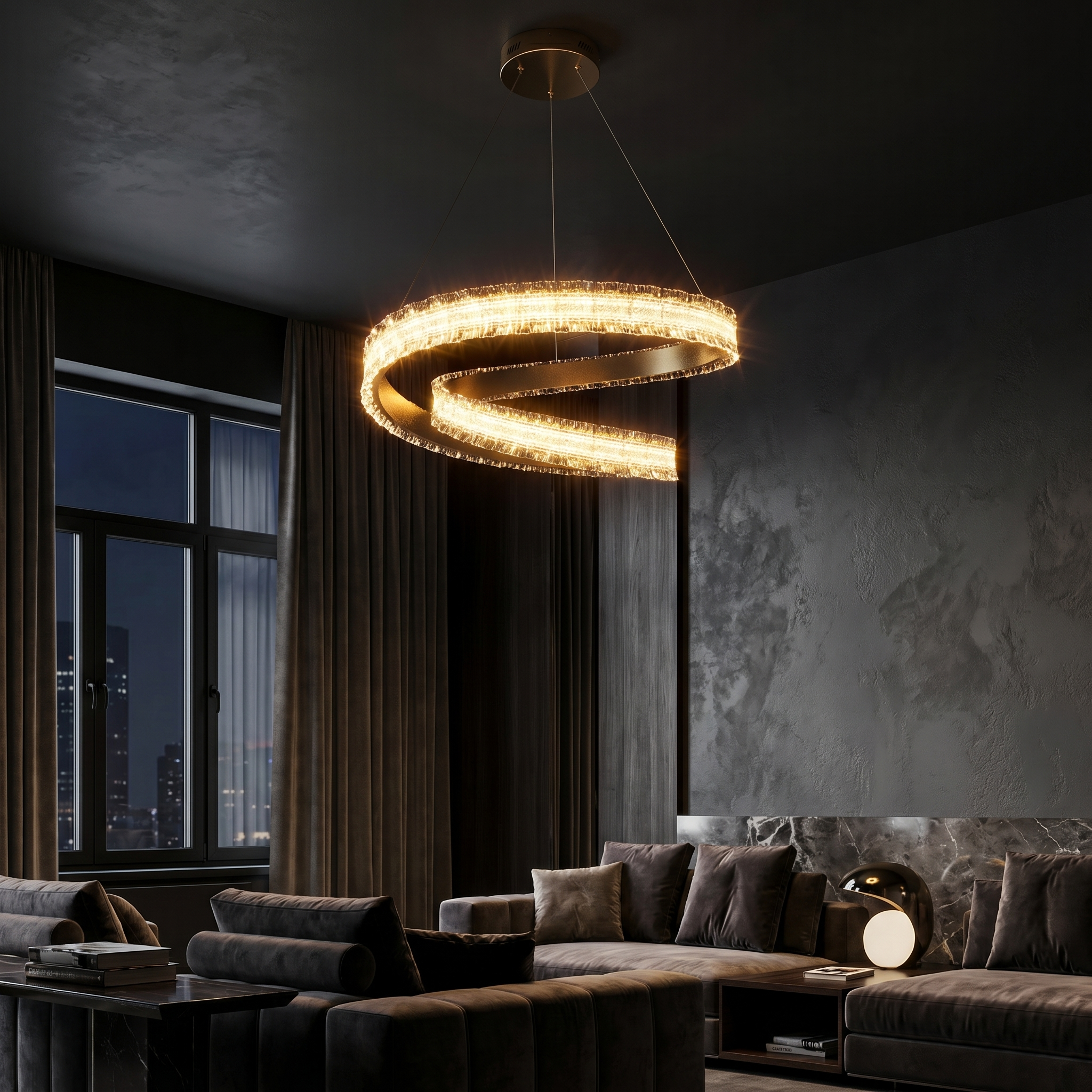 Aurielle Spiral Crystal Chandelier
