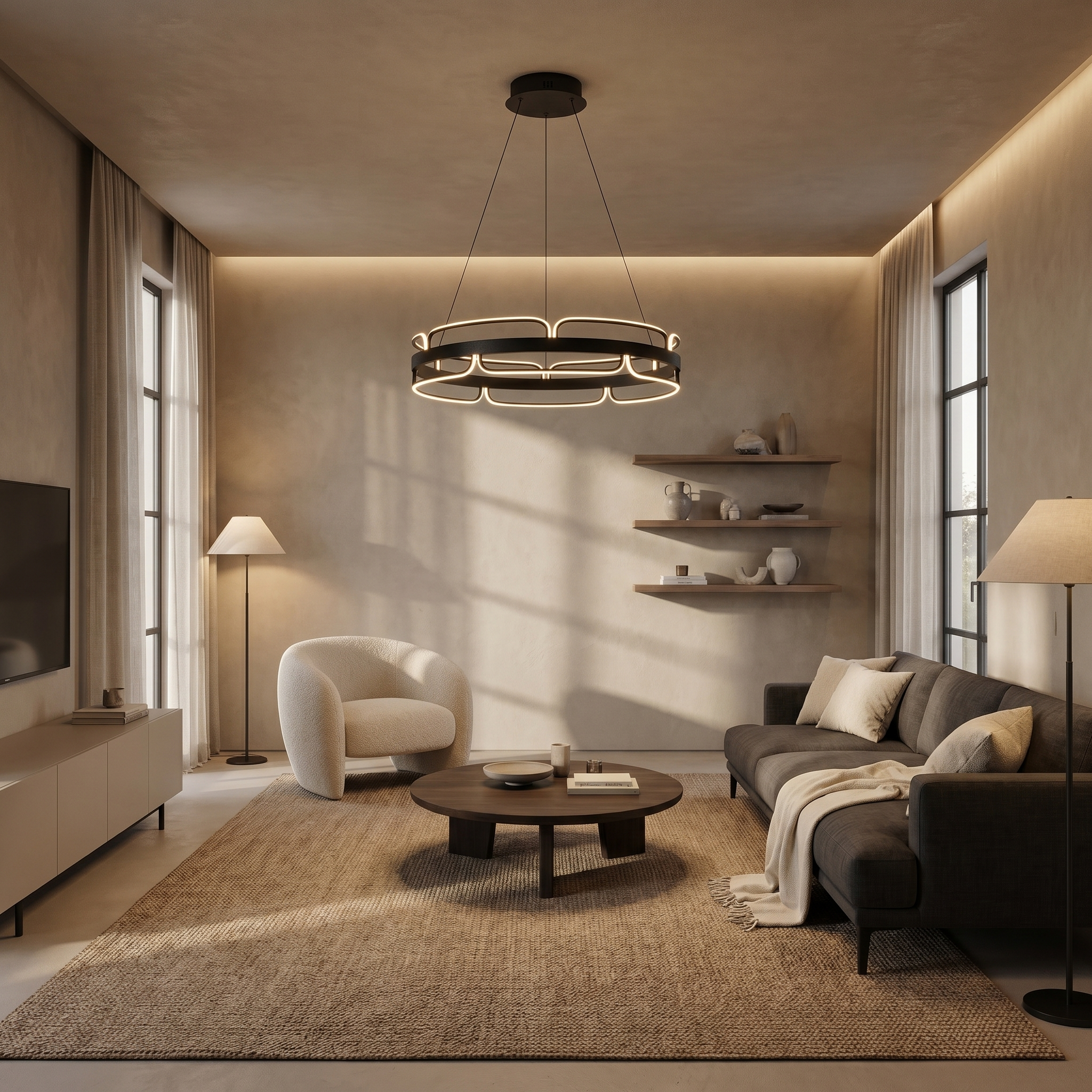 Noir Halo Loop Chandelier