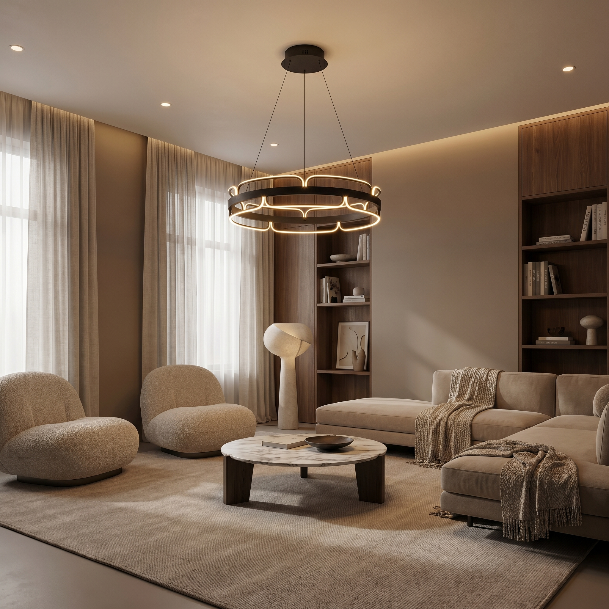 Noir Halo Loop Chandelier
