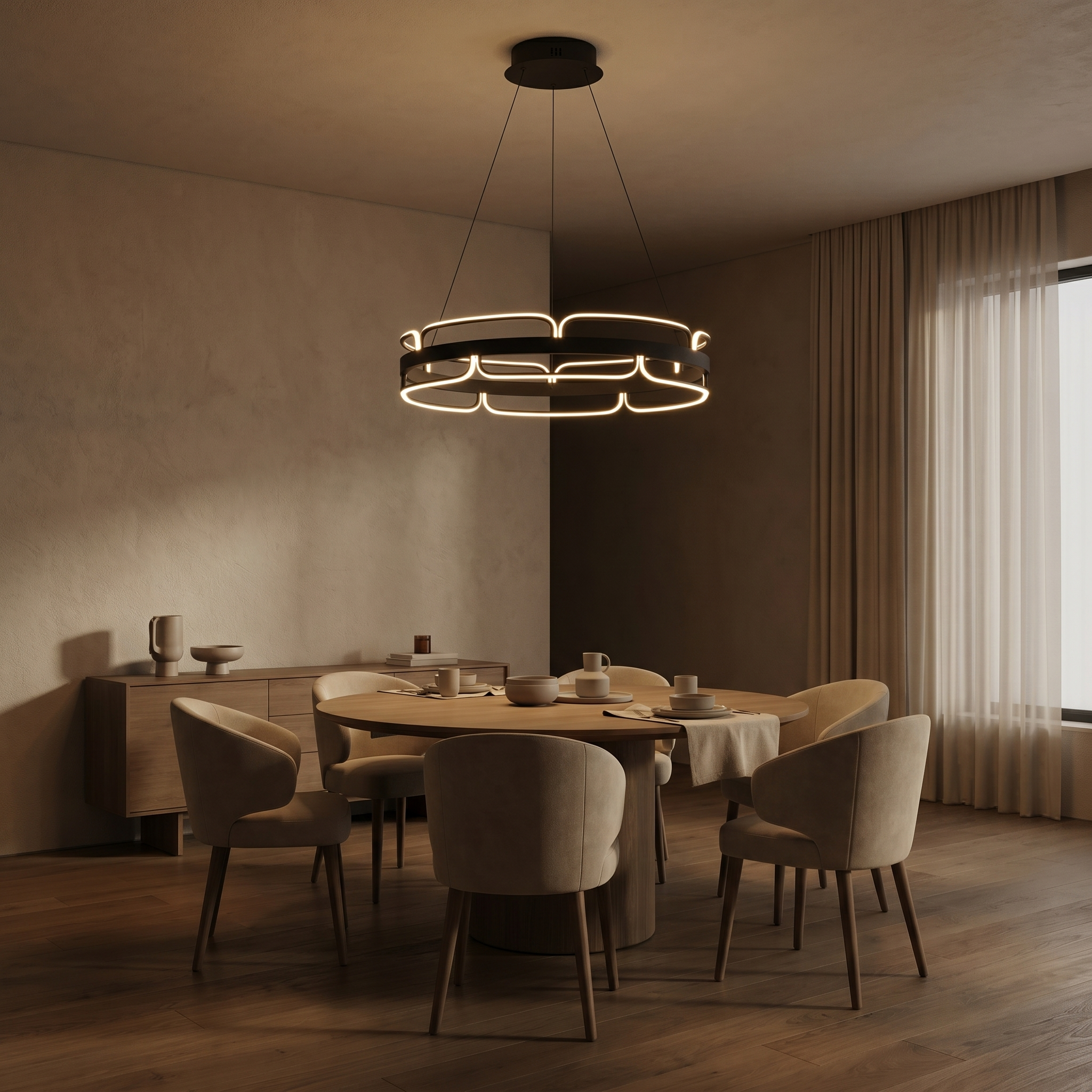 Noir Halo Loop Chandelier