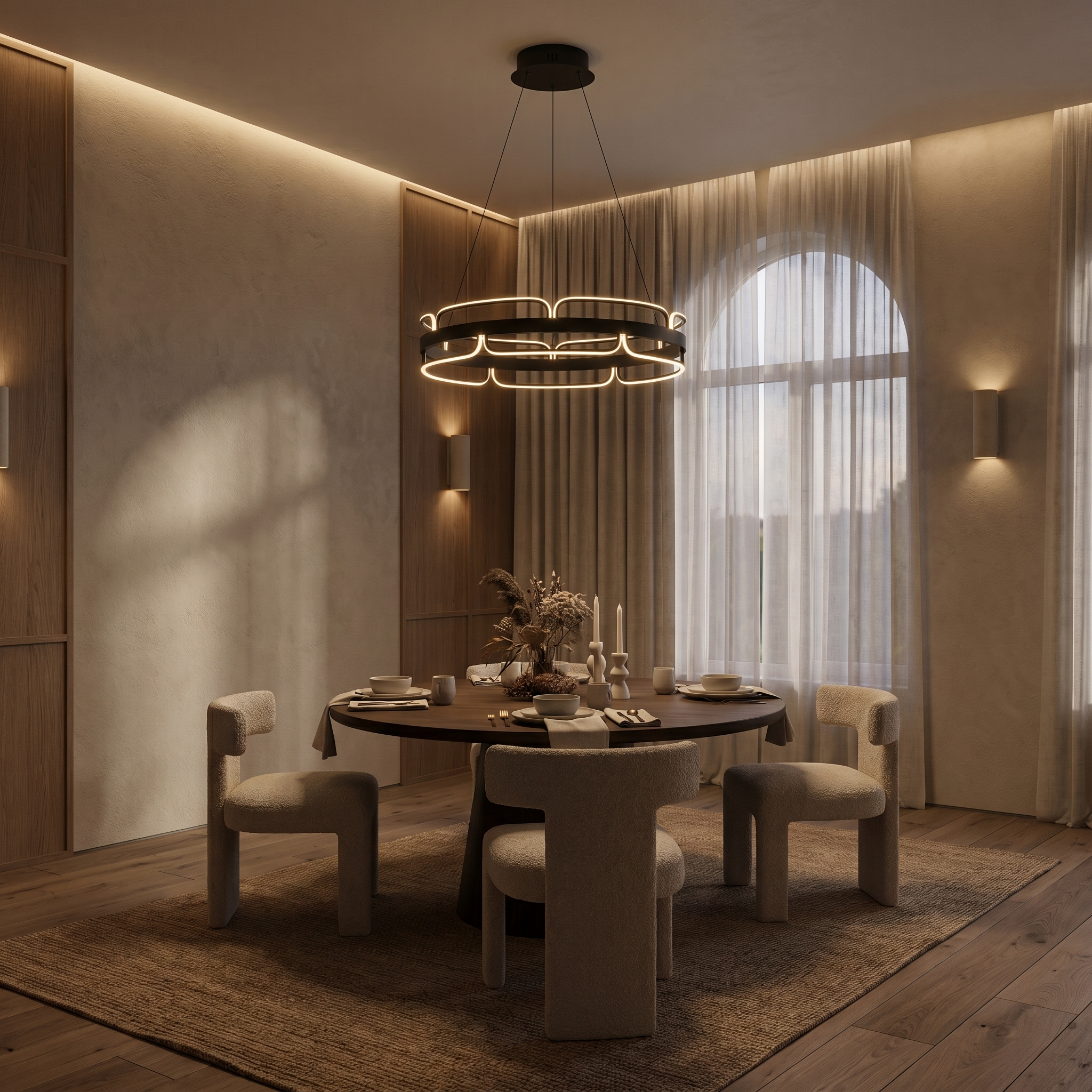 Noir Halo Loop Chandelier