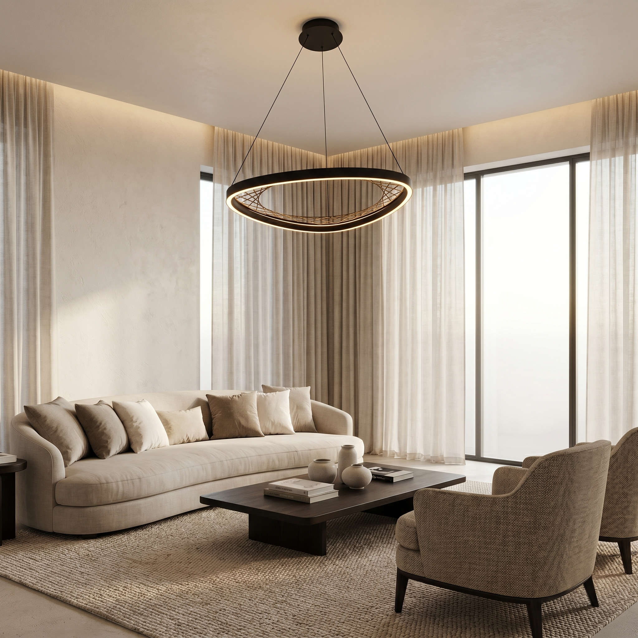 Noir Mesh Halo Chandelier